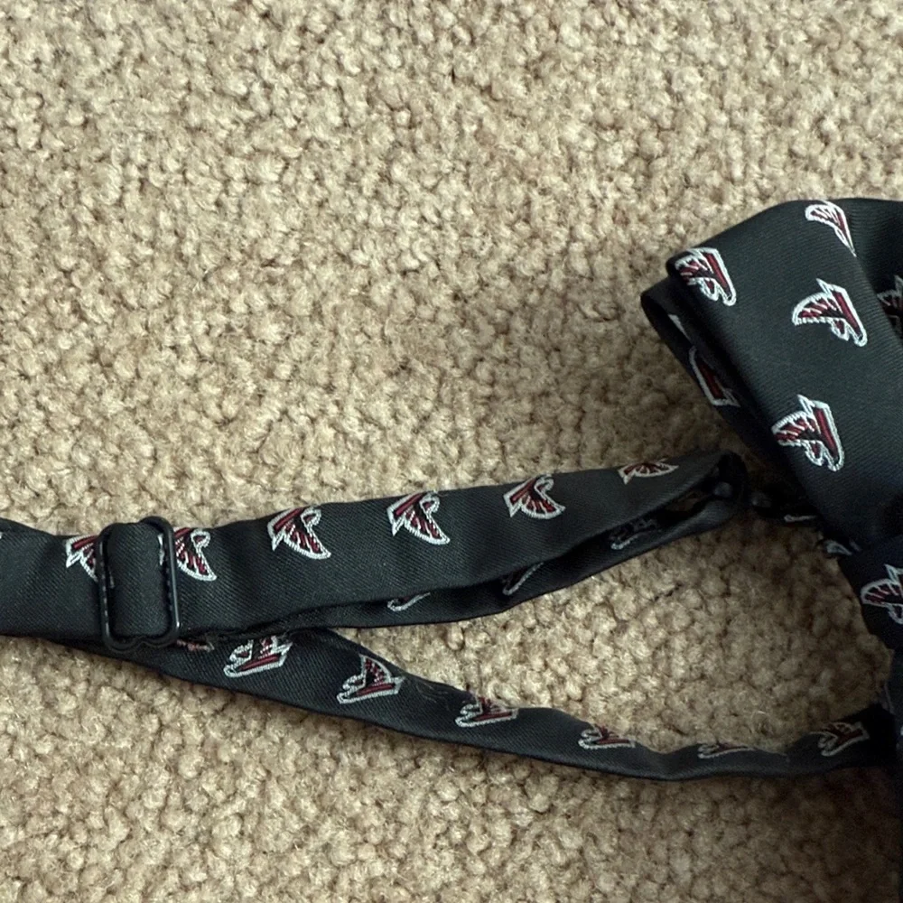 Black and Red Dog Bow Tie with Logo Pattern - Atlanta Falcons Football Sport